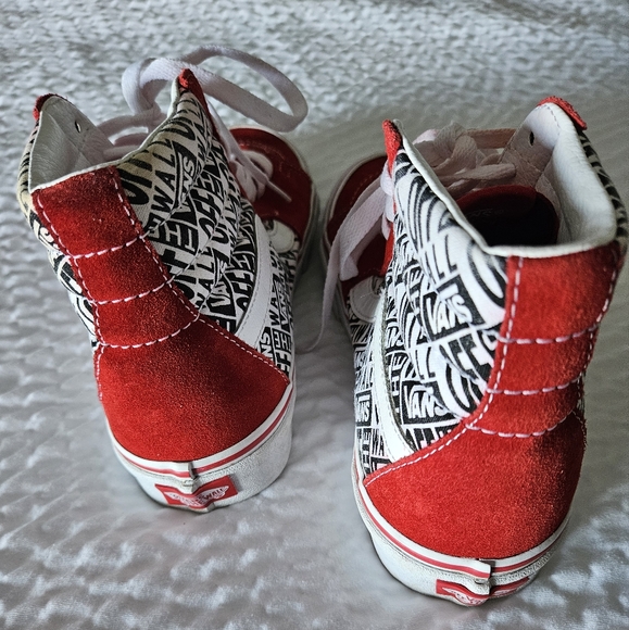 Vans Sk8-Hi OTW Repeat Racing Red High Top Sneaker Shoe Unisex Womens 8.5 Mens 7 - Picture 2 of 10